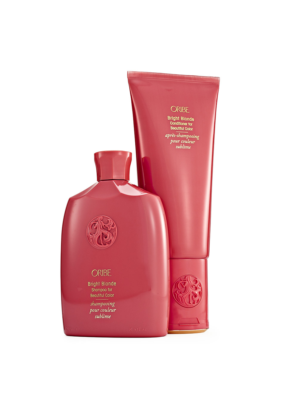 Oribe Bright Blonde shampoo and conditioner - available at Lounge Hair Boutique - Unisex hairdressers in Ashford, Kent